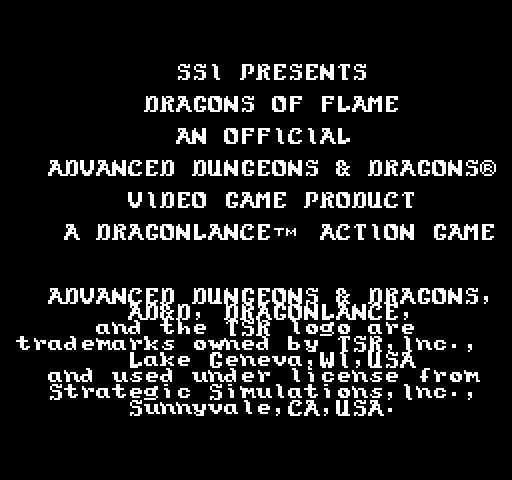 Advanced Dungeons & Dragons: Dragons of Flame [NES]
