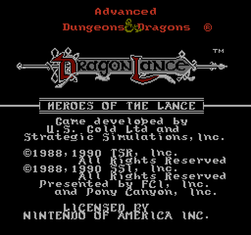 Advanced Dungeons & Dragons: Heroes of the Lance [NES]