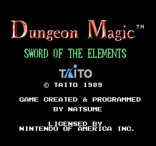 Dungeon Magic: Sword of the Elements [NES]