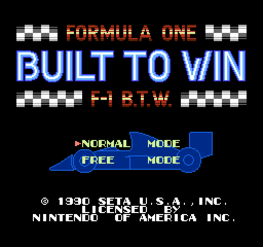Formula One: Built To Win [NES]