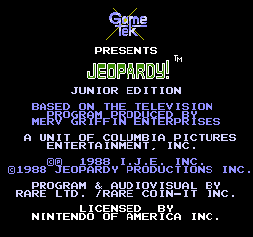 Jeopardy! Junior Edition [NES]