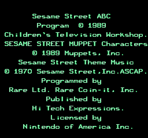 Sesame Street ABC [NES]