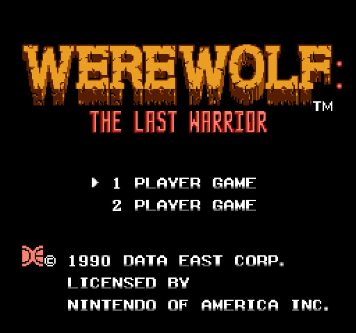 Werewolf: The Last Warrior [NES]
